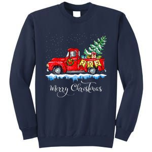 Merry Christmas Red Truck Old Fashioned Christmas Sweatshirt