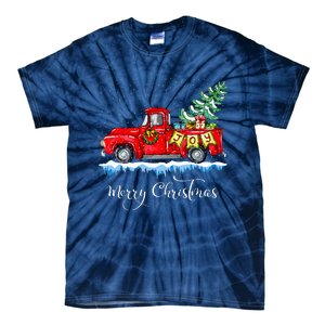 Merry Christmas Red Truck Old Fashioned Christmas Tie-Dye T-Shirt