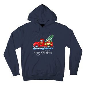 Merry Christmas Red Truck Old Fashioned Christmas Tall Hoodie