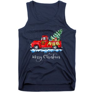 Merry Christmas Red Truck Old Fashioned Christmas Tank Top