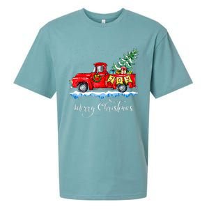 Merry Christmas Red Truck Old Fashioned Christmas Sueded Cloud Jersey T-Shirt