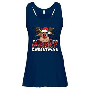 Merry Christmas Reindeer Women Family Matching Reindeer Ladies Essential Flowy Tank