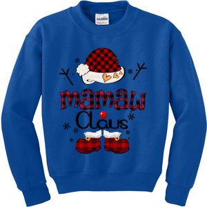 Mamaw Claus Red Plaid Grandma Gift Great Gift Kids Sweatshirt