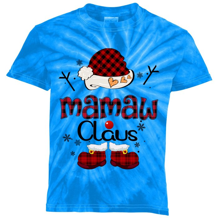 Mamaw Claus Red Plaid Grandma Gift Great Gift Kids Tie-Dye T-Shirt