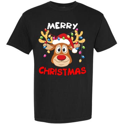 Merry Christmas Reindeer Xmas Family Garment-Dyed Heavyweight T-Shirt