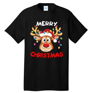 Merry Christmas Reindeer Xmas Family Tall T-Shirt