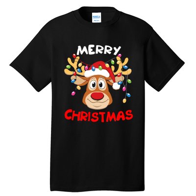 Merry Christmas Reindeer Xmas Family Tall T-Shirt