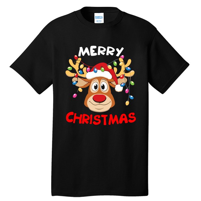 Merry Christmas Reindeer Xmas Family Tall T-Shirt