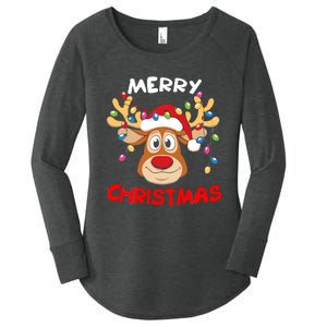 Merry Christmas Reindeer Xmas Family Women's Perfect Tri Tunic Long Sleeve Shirt