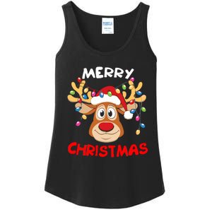 Merry Christmas Reindeer Xmas Family Ladies Essential Tank