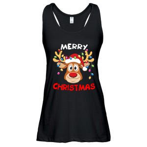 Merry Christmas Reindeer Xmas Family Ladies Essential Flowy Tank