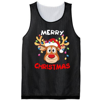 Merry Christmas Reindeer Xmas Family Mesh Reversible Basketball Jersey Tank