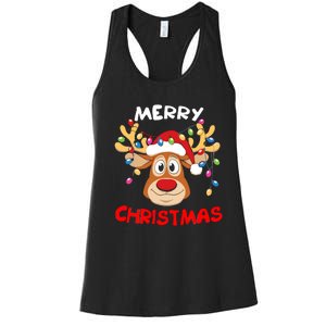 Merry Christmas Reindeer Xmas Family Women's Racerback Tank