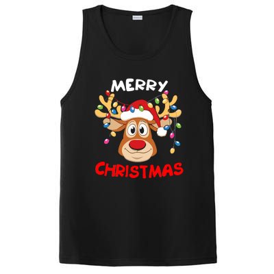 Merry Christmas Reindeer Xmas Family PosiCharge Competitor Tank