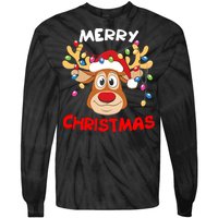 Merry Christmas Reindeer Xmas Family Tie-Dye Long Sleeve Shirt