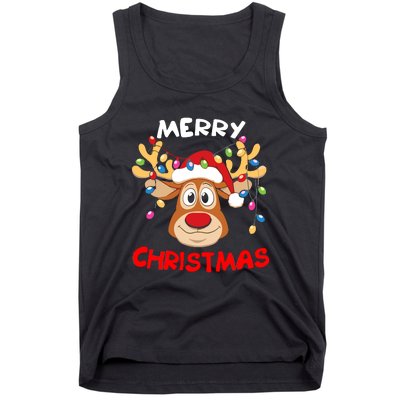 Merry Christmas Reindeer Xmas Family Tank Top