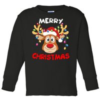 Merry Christmas Reindeer Xmas Family Toddler Long Sleeve Shirt