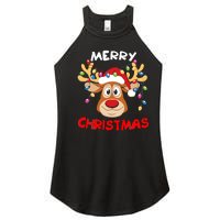 Merry Christmas Reindeer Xmas Family Women's Perfect Tri Rocker Tank