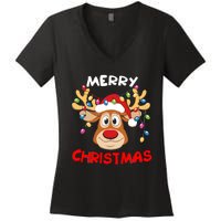 Merry Christmas Reindeer Xmas Family Women's V-Neck T-Shirt