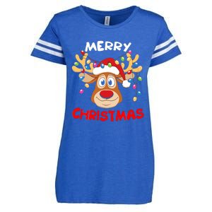 Merry Christmas Reindeer Xmas Family Enza Ladies Jersey Football T-Shirt