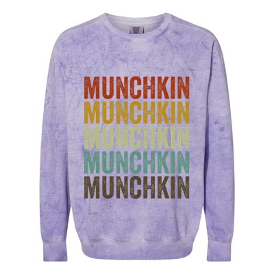 Munchkin Cat Retro Colorblast Crewneck Sweatshirt