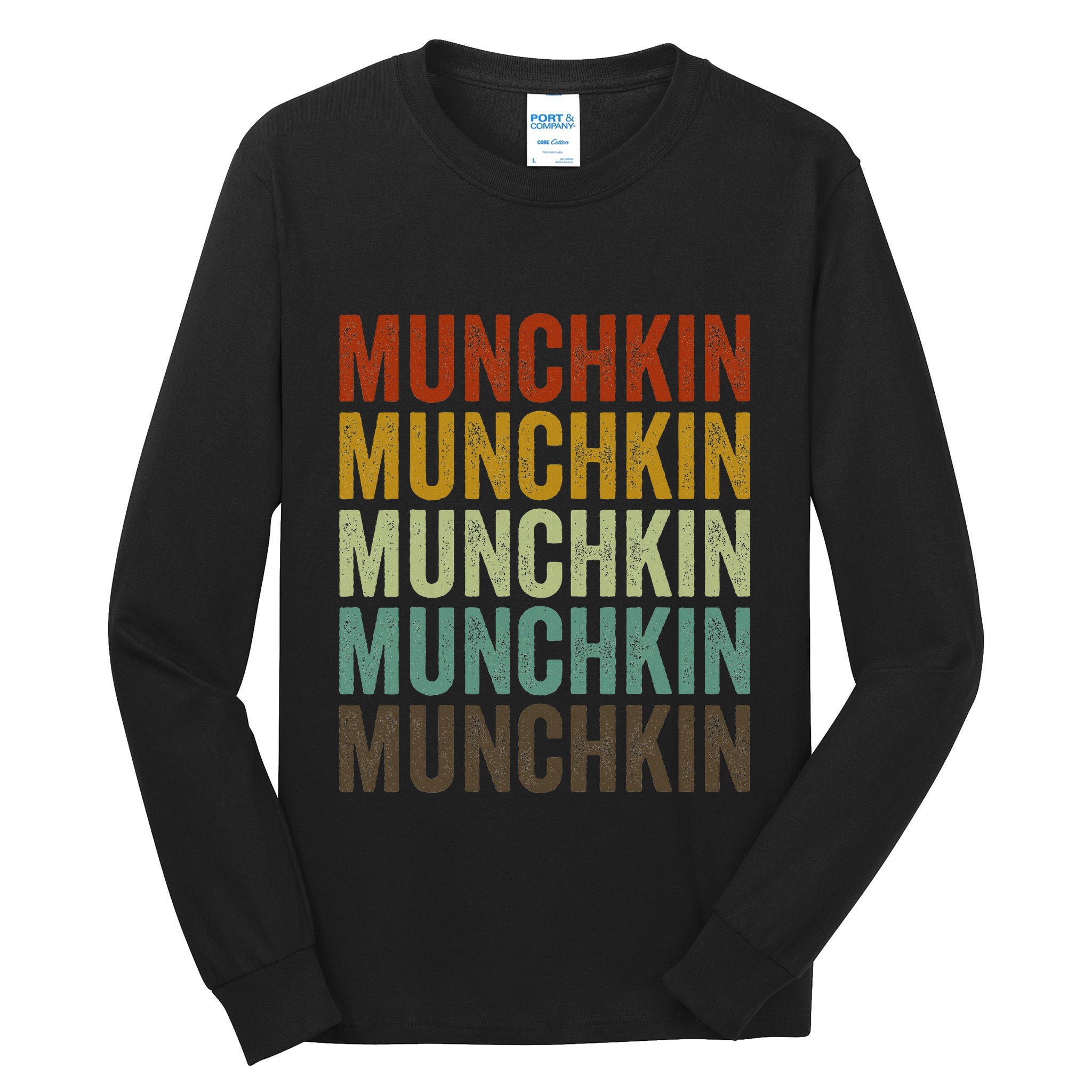 Munchkin Cat Retro Tall Long Sleeve T-Shirt