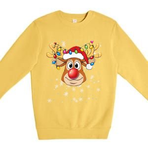 Merry Christmas Reindeer Xmas Santa Claus Gift Premium Crewneck Sweatshirt