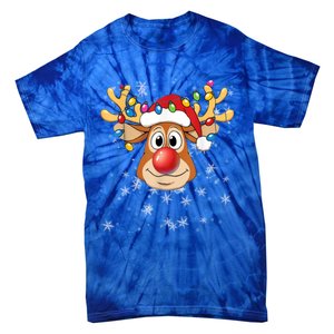 Merry Christmas Reindeer Xmas Santa Claus Gift Tie-Dye T-Shirt