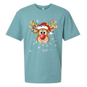 Merry Christmas Reindeer Xmas Santa Claus Gift Sueded Cloud Jersey T-Shirt