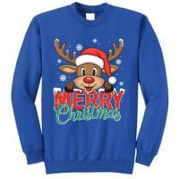 Merry Christmas Red Santa Hat Reindeer Xmas Family Gift Tall Sweatshirt