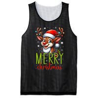 Merry Christmas Reindeer Santa Fairy Lights Xmas Tank Top Mesh Reversible Basketball Jersey Tank