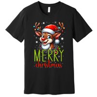 Merry Christmas Reindeer Santa Fairy Lights Xmas Tank Top Premium T-Shirt