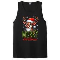 Merry Christmas Reindeer Santa Fairy Lights Xmas Tank Top PosiCharge Competitor Tank