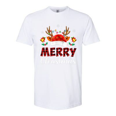 Merry Christmas Red Santa Hat Reindeer Xmas Family Softstyle CVC T-Shirt