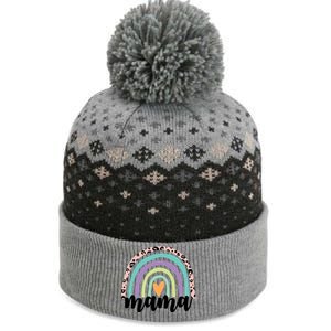 Mama Cheetah Rainbow Heart The Baniff Cuffed Pom Beanie