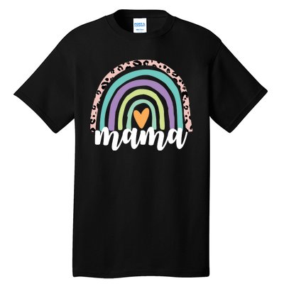 Mama Cheetah Rainbow Heart Tall T-Shirt