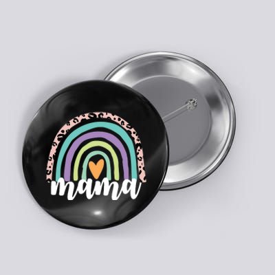 Mama Cheetah Rainbow Heart Button