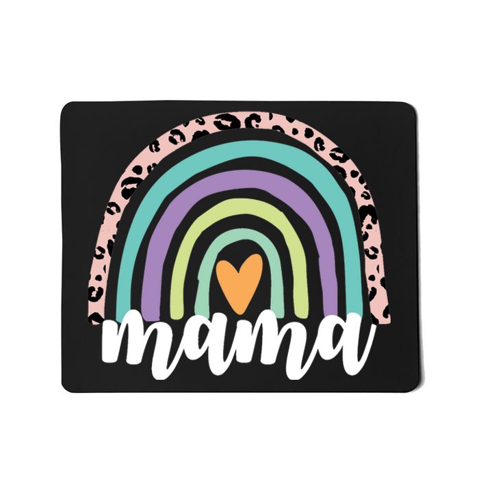 Mama Cheetah Rainbow Heart Mousepad