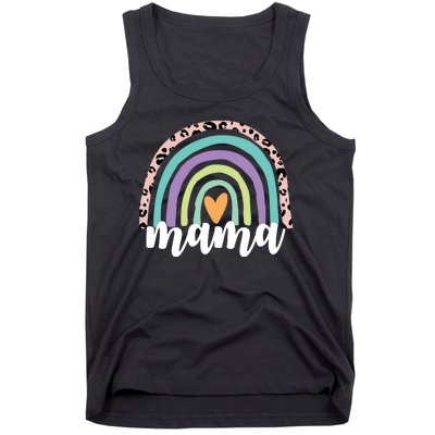 Mama Cheetah Rainbow Heart Tank Top