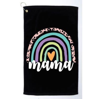 Mama Cheetah Rainbow Heart Platinum Collection Golf Towel