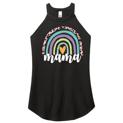 Mama Cheetah Rainbow Heart Women’s Perfect Tri Rocker Tank