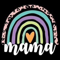 Mama Cheetah Rainbow Heart Women's V-Neck T-Shirt