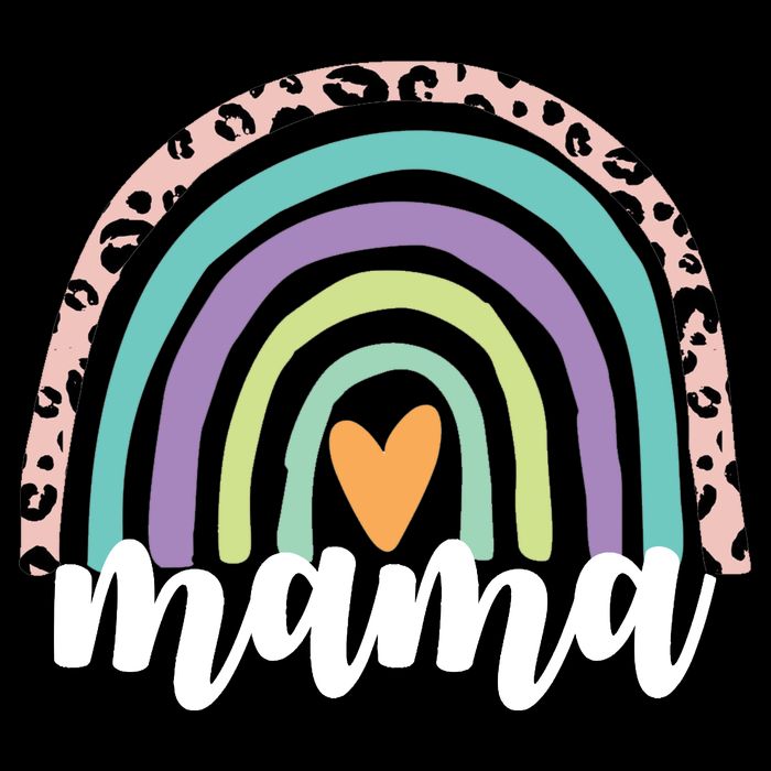 Mama Cheetah Rainbow Heart Women's V-Neck T-Shirt