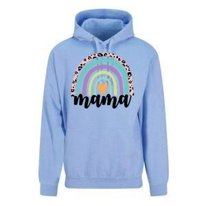 Mama Cheetah Rainbow Heart Unisex Surf Hoodie