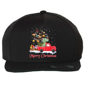 Merry Christmas Red Truck Dinosaur Rex Christmas Tree Snow Gift Wool Snapback Cap