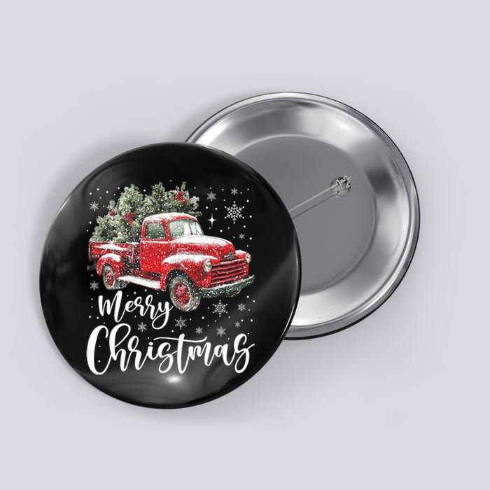 Merry Christmas Red Truck Family Matching Christmas Pajama Button