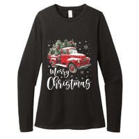 Merry Christmas Red Truck Family Matching Christmas Pajama Womens CVC Long Sleeve Shirt