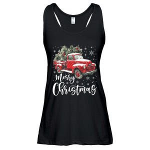 Merry Christmas Red Truck Family Matching Christmas Pajama Ladies Essential Flowy Tank