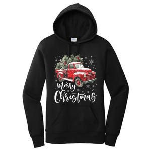 Merry Christmas Red Truck Family Matching Christmas Pajama Women's Pullover Hoodie