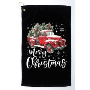 Merry Christmas Red Truck Family Matching Christmas Pajama Platinum Collection Golf Towel